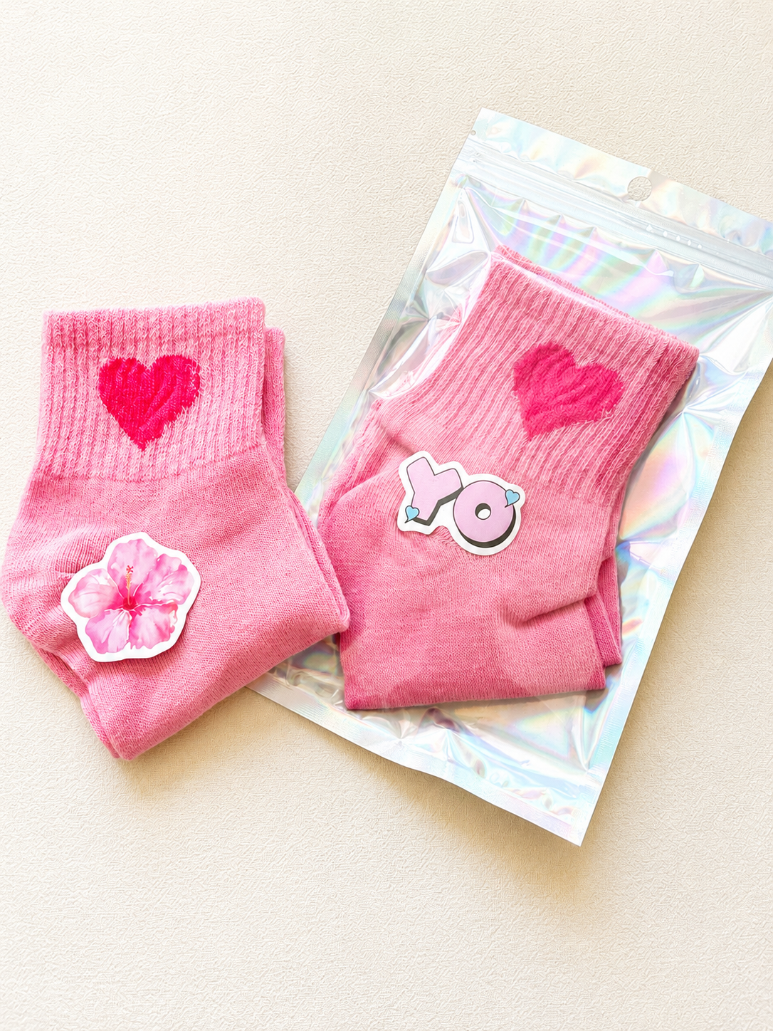 Paire de Chaussettes Cœur roses Fille