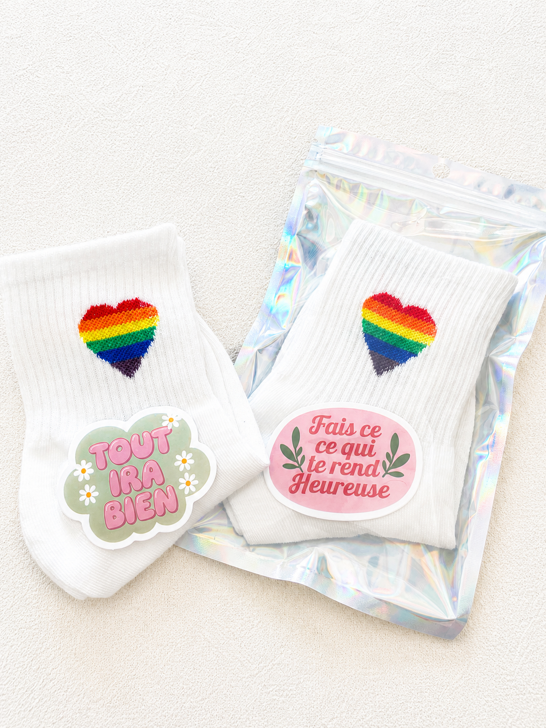 Paire de Chaussettes Cœur multicolore Femme