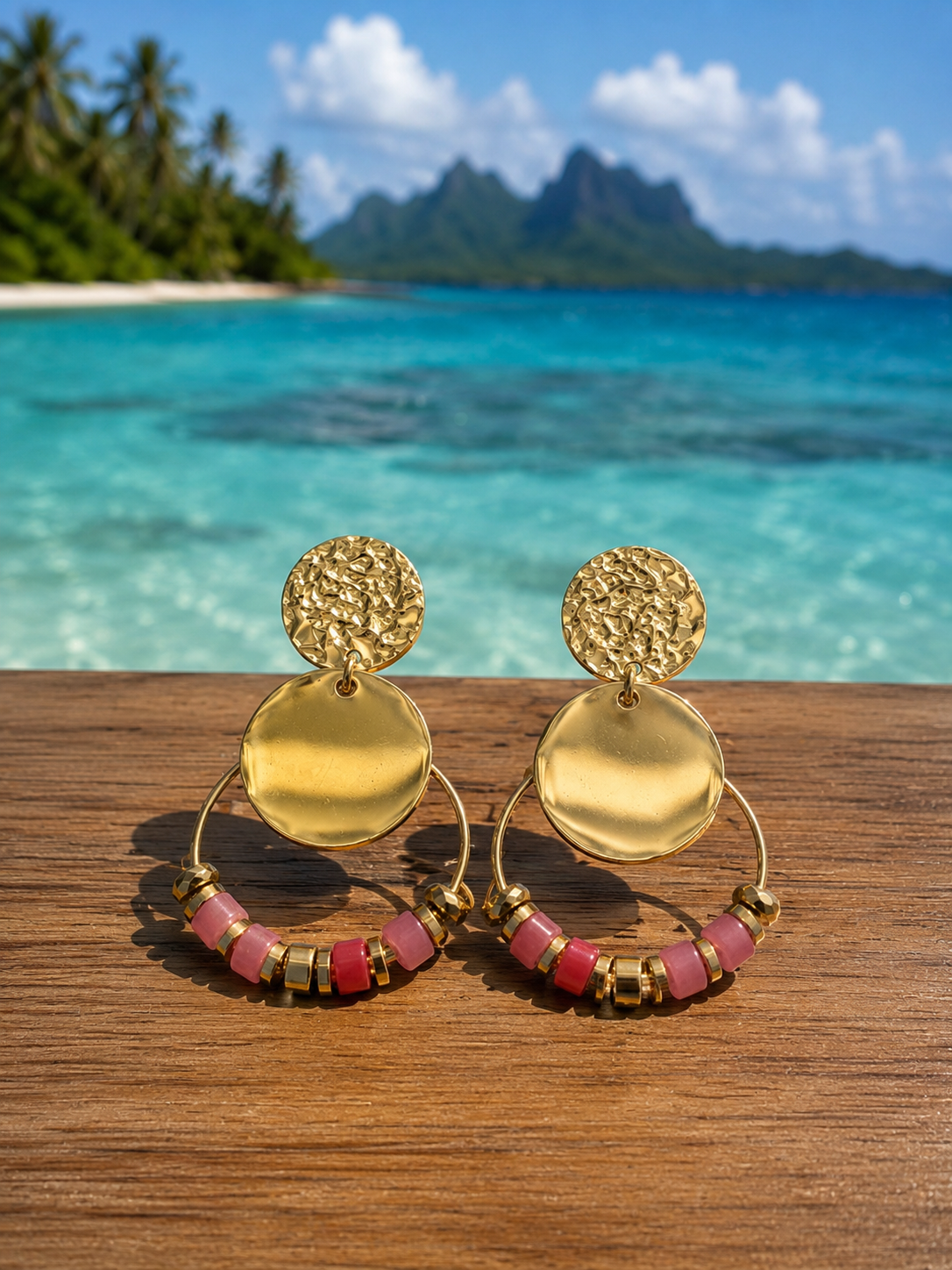 Boucles d’oreilles Diana roses
