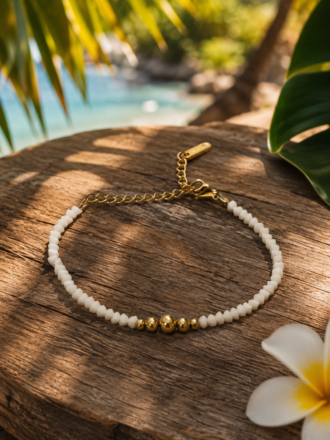 Bracelet Anémone blanc
