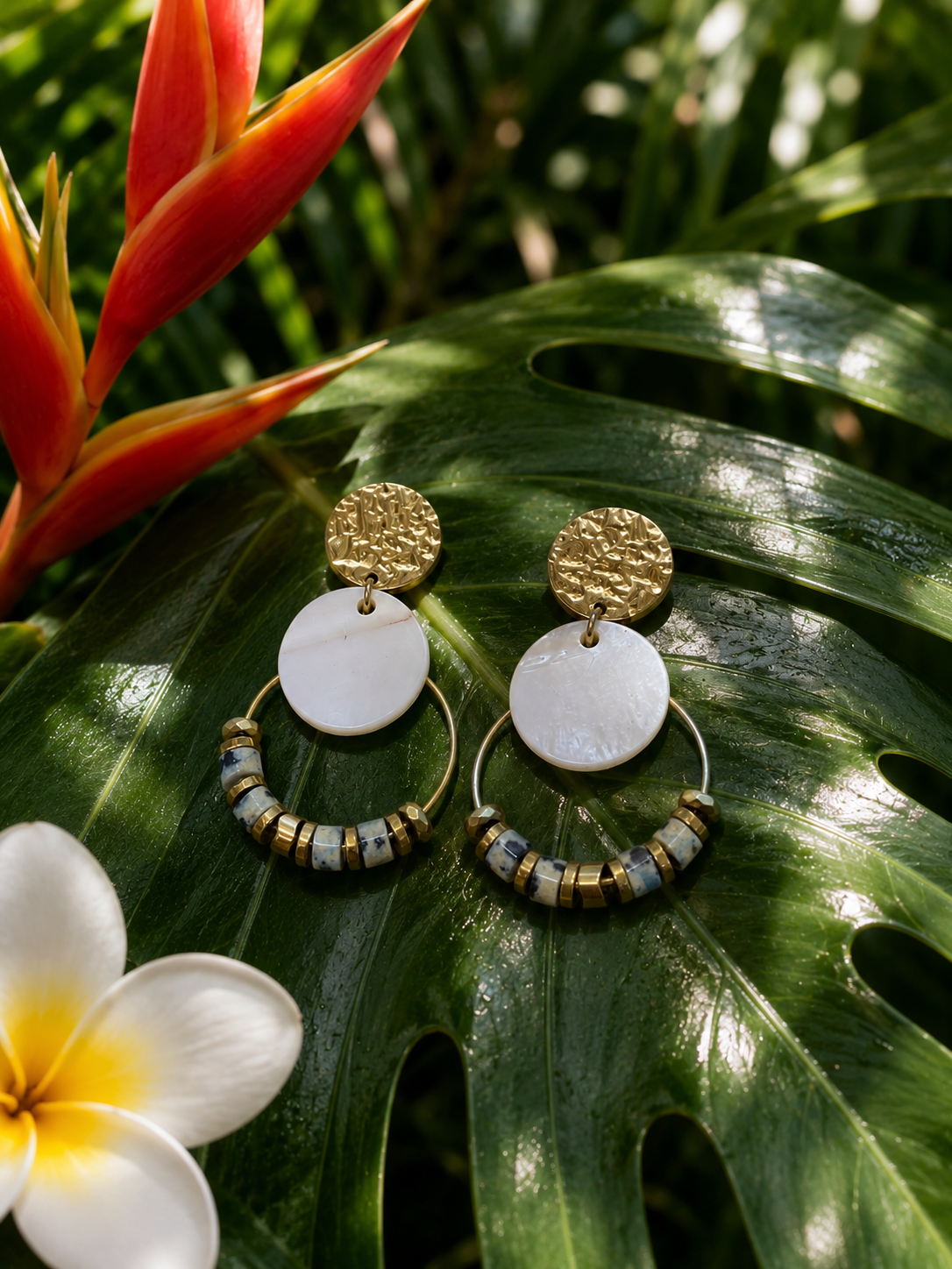 Boucles d’oreilles Astrid beiges