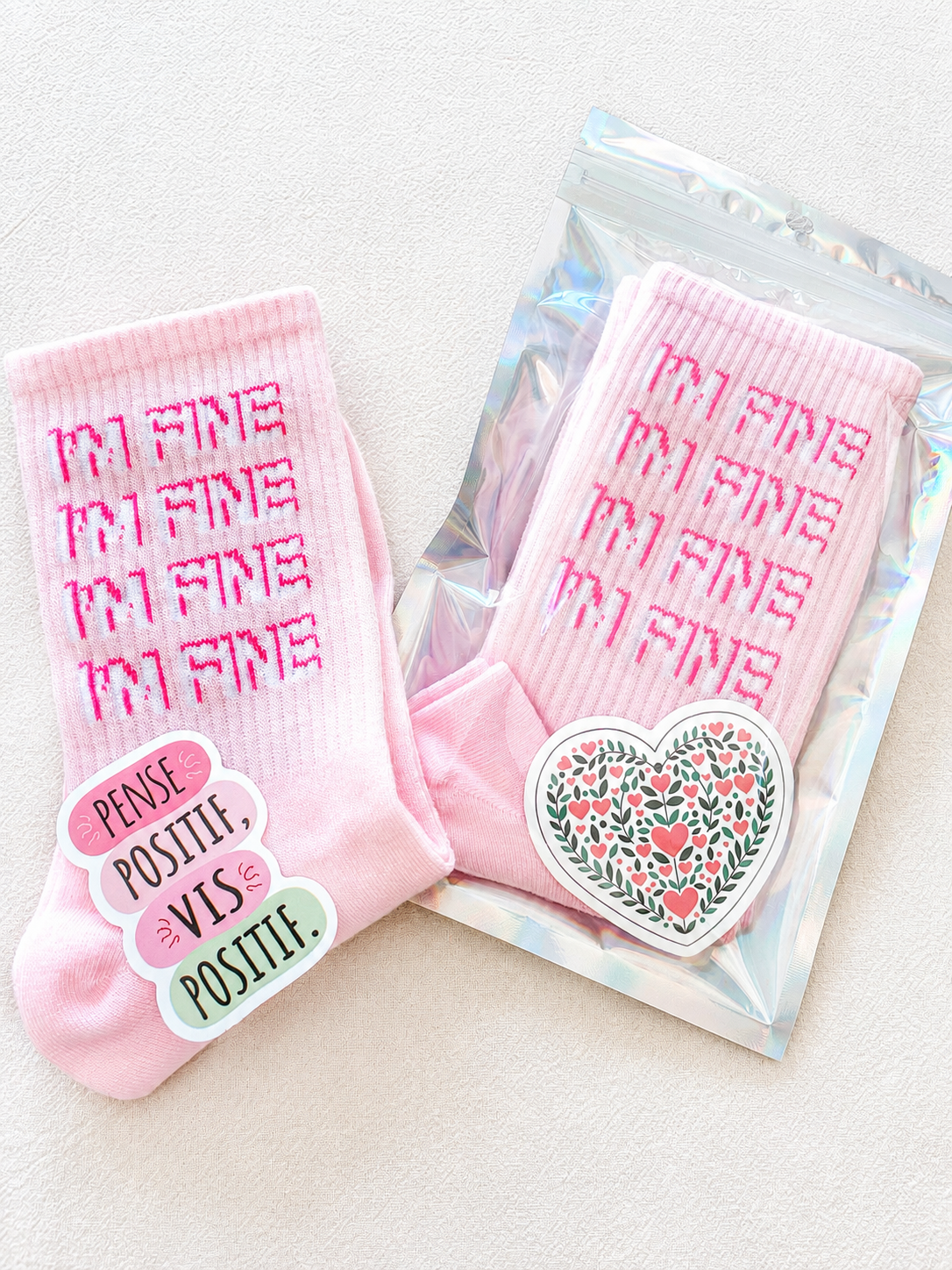 Paire de Chaussettes I’m Fine roses Femme