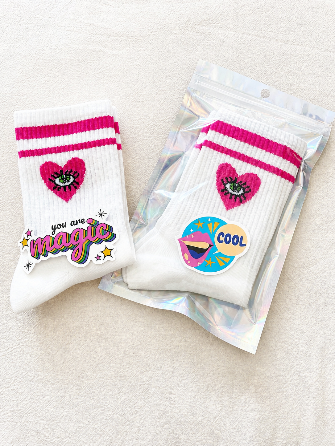 Paire de Chaussettes Bon Pied Bon Œil roses Femme