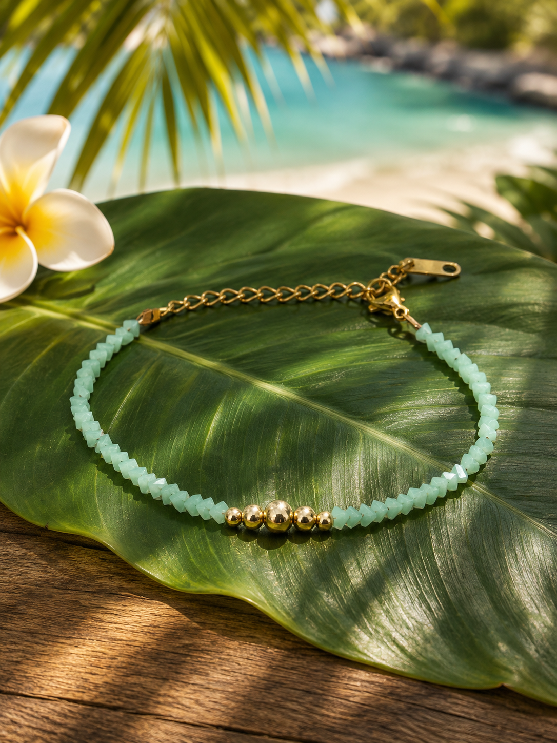 Bracelet Anémone vert d’eau